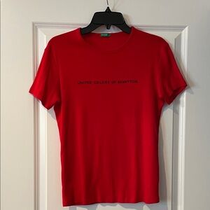 United Colors Of Benetton Vibrant Red Short Sleeve Tee